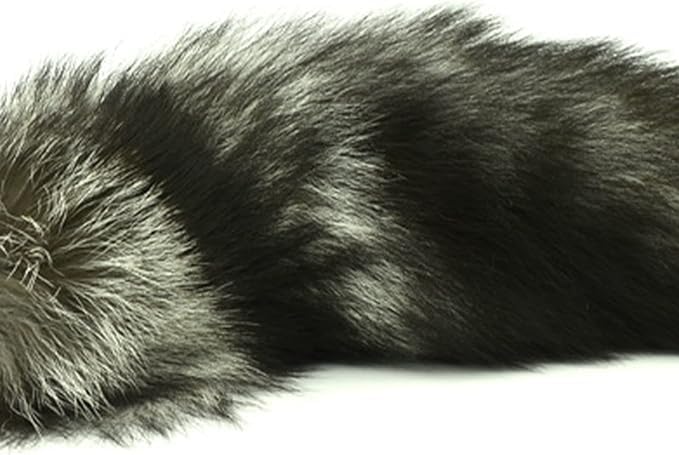 Queue de renard gris et noir légère et facile à fixer pour costume réussi - 3