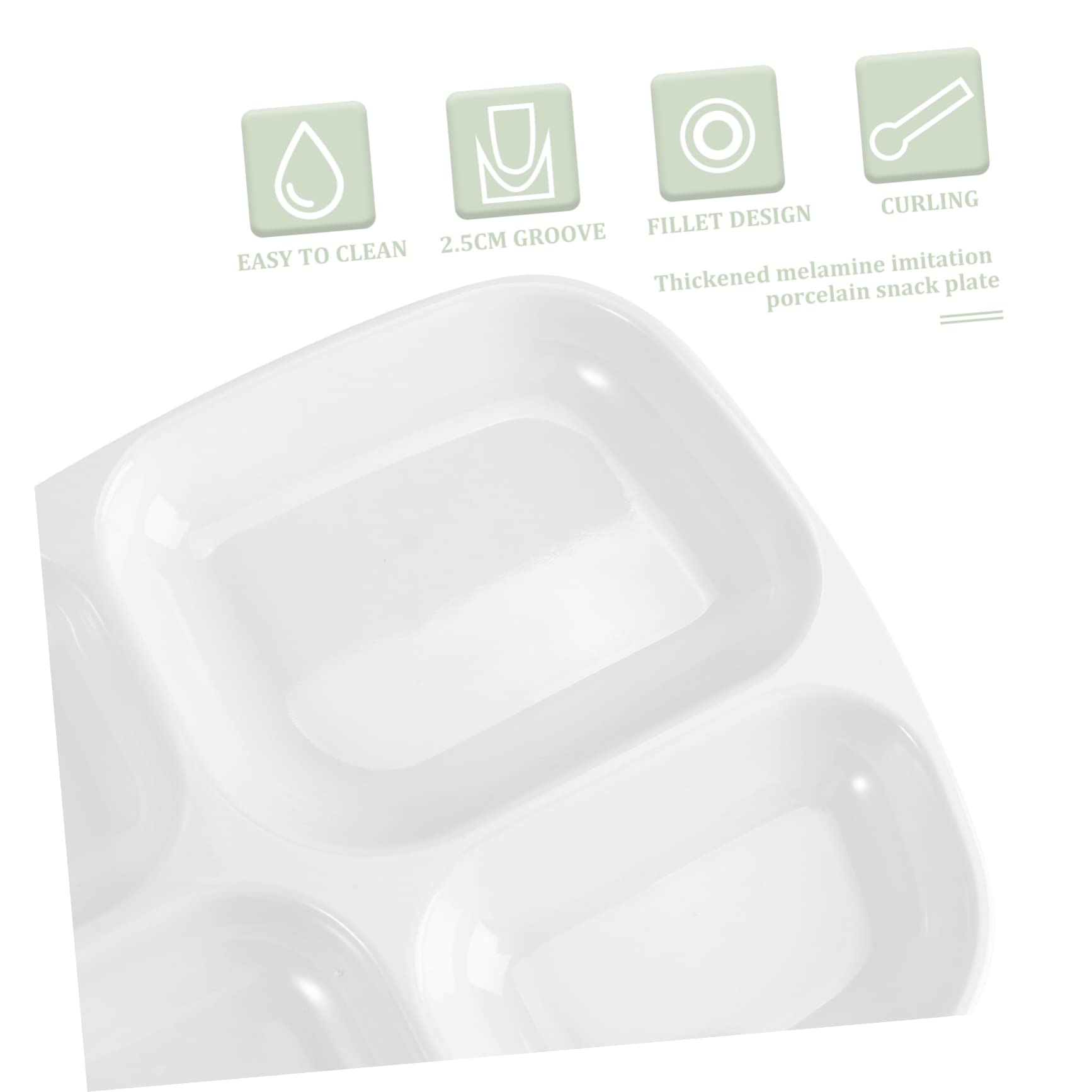 GRIRIW 4Grid Divided Compartment Plate Fall Rice Tray for Home Restaurant Use Tableware Yellow White for Meals Snacks and Appetizers