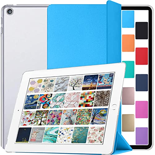 Image of DuraSafe Cases for iPad 9.7 Inch 5 Gen 2017 6 Gen 2018 [iPad 5th 6th ] A1893 A1822 A1954 MRJN2HN /A MR7G2HN /A MR7F2HN /A MP2F2HN /A iPad Cover with Translucent Frosted Hard Back - Blue