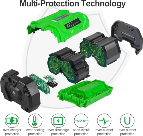 Image of DTK 2 Packs Updated Replacement for EGO 56V Battery 10000mAh Cordless Tool 560Wh BA4200 BA4200T 10AH