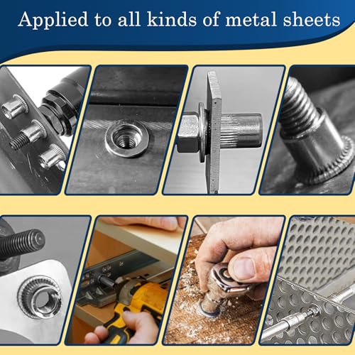 Image of 40Pcs M8 Rivet Nuts, 304 Stainless Steel Flat Head Rivnut Threaded Insert Nutsert