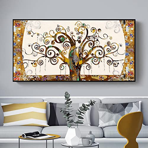 Arbre de vie de Klimt grande toile moderne pour mur vide salon