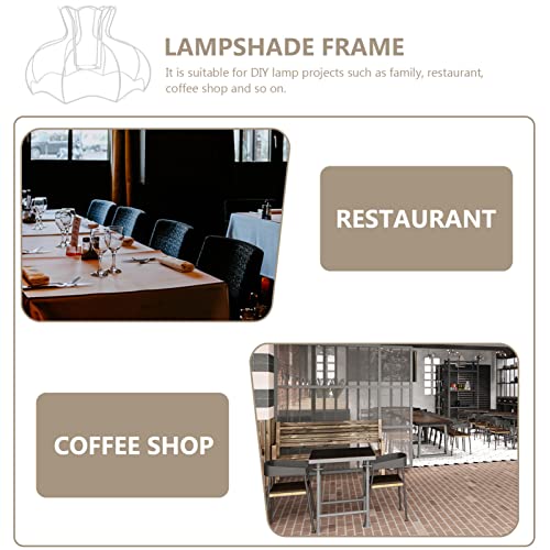 Image of OSALADI European Style Diy Lampshade Frame with E27 Socket Lamp Shade Bracket for Table Lamp Metal Light Support Stand for Home and Restaurant Lighting Projects 11.41X11.41X7.95 Inches