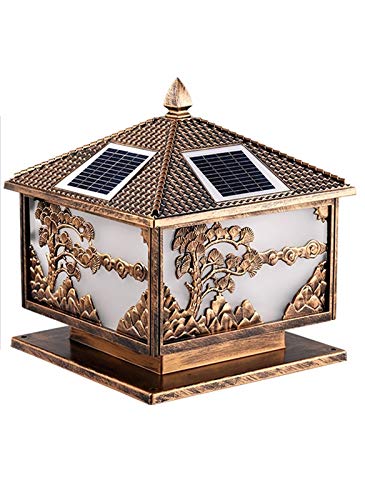 Lampe réverbère aluminium patio et pilier de jardin à technologie solaire