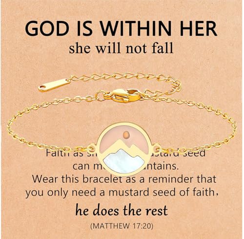 Confirmation First Communion Christian Baptism Gifts for Women Mustard Seed Bracelet Move Mountain Faith Pendant Chain Jewelry