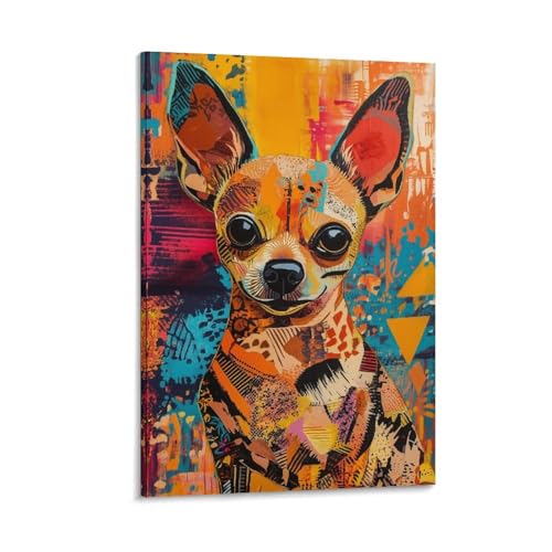 Toile Pinscher miniature : décoration murale chaleureuse pour chambre et couloir