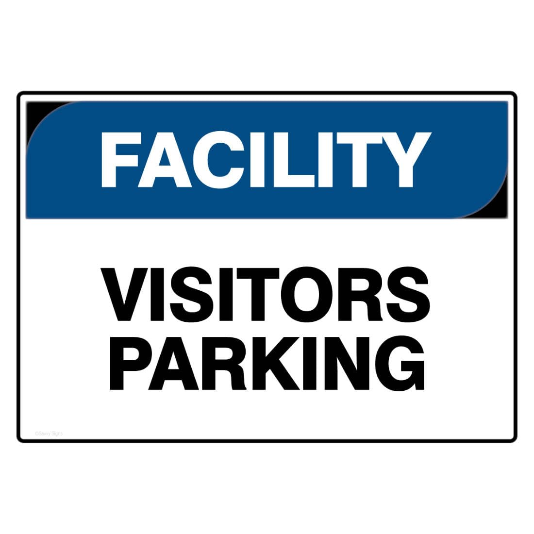 Facility Safety Sign - FACILITY [BLUE] Visitors Parking Metal Tin Sign 8 x 12 inch for Industrial & Commercial