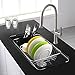 SANNO Expandable Dish Drying Rack,Dish Drainer,Dish Plate Holder Basket in Sink or On Counter with Utensil Silverware Storage Holder, Over The Sink,Rustproof Stainless Steel
