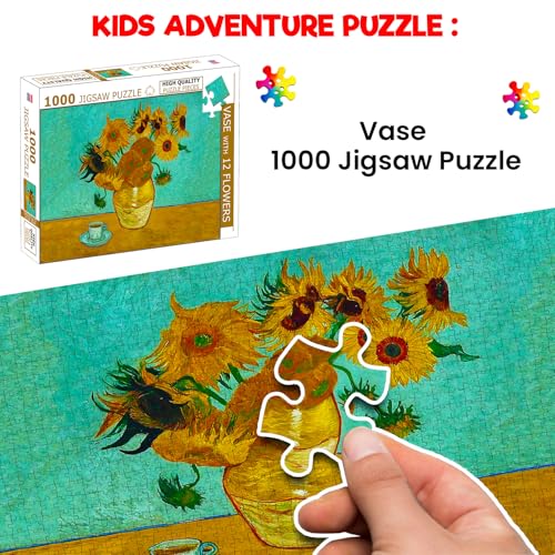 Image of Beautiful Flowers Jigsaw Puzzle for Adults and Kids - 1000 Piece Puzzle | Floral Brain Game | Relaxing Gift for Teens, Families, and Puzzle Lovers