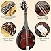 Mandolin Musical Instrument A Style, Acoustic Mandolins Instrument Kit 8 String with Tuner Strap Gig Bag Chord Chart for Professional Beginners Adults Teens Youth(A Style Acoustic Brown, 8 String)