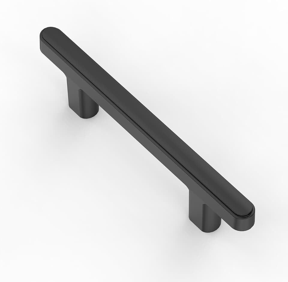 Alzassbg Matte Black Cabinet Pulls and Handles 10 Pack, AL3106MB | 3 Inch Hole Center, Modern Bar Style, Decorative Hardware Handles, for Cabinets and Drawers