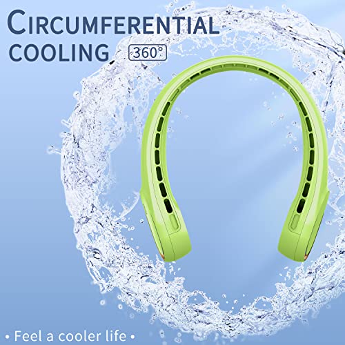 Image of FrSara Portable Neck Fan, Bladeless Rechargeable, New Upgraded Version, 5200mAh, 3-Speed, 360 Surround Wind, Ultra-Quiet, USB Rechargeable, Wearable
