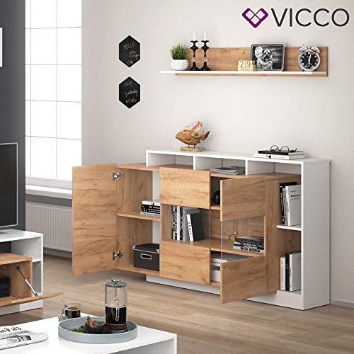 Vicco Woonwand Linnea, aanbouwwand, sideboard, lowboard, wandplank, woonkamer, kast (Sideboard) - Image 6