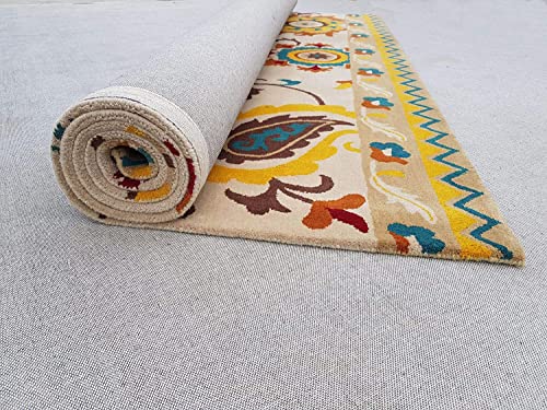 Image of Mordern Design Handmade Tufted Carpet Pure Woollen Export Quality Carpet for Living Room, Bedroom Hall [ Size 7 x 10, Color Multi R6 ]