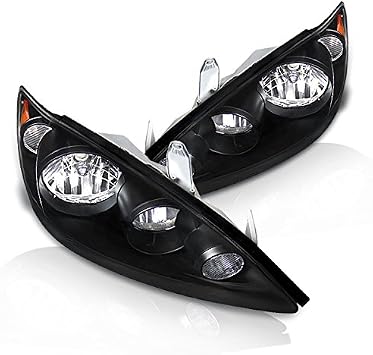 Clear Lens Headlights with Black Housing Made For And Compatible With Camry