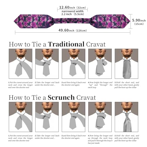 Image of DiBanGu 3PCS Ascot Ties for Men Wedding Jacquard Woven Silk Ascot Cravat for Men Cravat Tie and Pocket Square Set