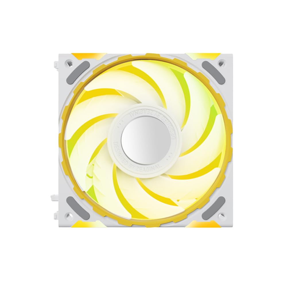 EacamComputer Case Cooling Fan 120mm ARGB Computer CPU Cooler with 1850RPM HDB Bearing Smart PWM Silent Fan for Computer Case & Ra-diator