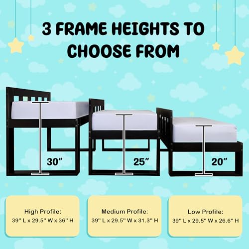 Dog Bed Frame - Wooden Raised Dog Bed Frame ONLY, Human-Style Freestanding Pet Bedside Cosleeper for Dogs & Cats, Wood Bunk Bassinet for Small, Medium & Large Breeds (High Profile) - Image 4