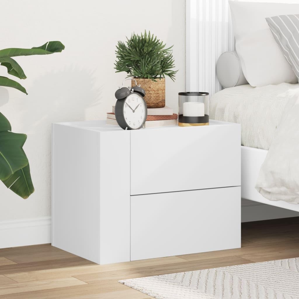 Wand Nachttisch mit Schubladen aus Holzwerkstoff, Stauraum für Schlafzimmer und Wohnzimmer, Wandmontage für platzsparende Aufbewahrung, feuchtigkeitsbeständig und stabil