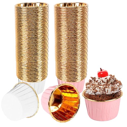 Mini Moldes Para Magdalenas,100 Pcs Moldes De Papel De Aluminio Para Magdalenas Moldes Para Magdalenas Para Pastelitos Chocolates Cupcakes Tartaletas Horno Doméstico Cumpleaños Boda