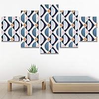 SIGNWIN 5 Panel Canvas Wall Art Modern Art Contemporary Dramatic Geometric Mixed Media Multicolor Patterns for Home Decorations Ready to Hang - 60