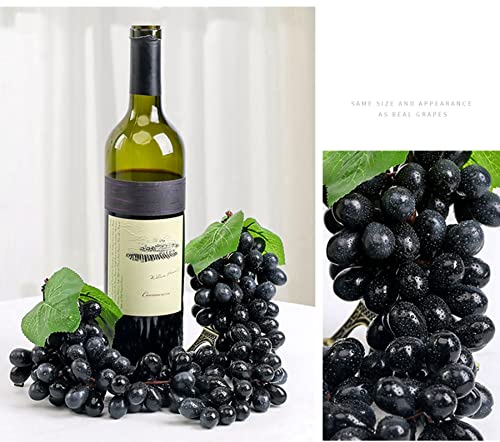 2 Pack Purple Green Grapes Artificial Fruit 1:1 Simulation Grapes Clusters for Home Party Wedding Wine Decor Still Life Sketches Game Props Photo Props (60 Grains 9 Inches) - Image 5