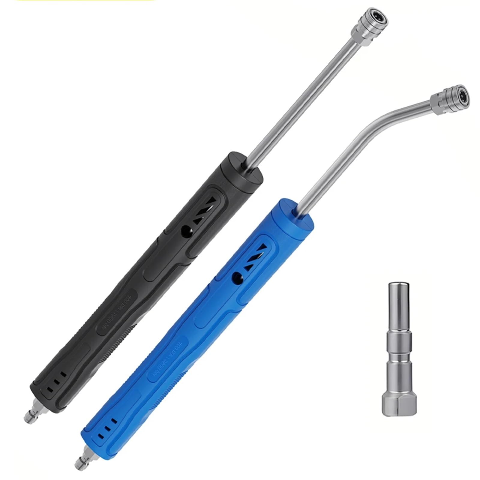Varilla de Extensión para Hidrolimpiadora Varilla de extensión Acero Inoxidable, Varilla Recta, 1/4 Pulgada, 30 Grados, Agarre ergonómico for Lavadora(Bending Rod-Blue)