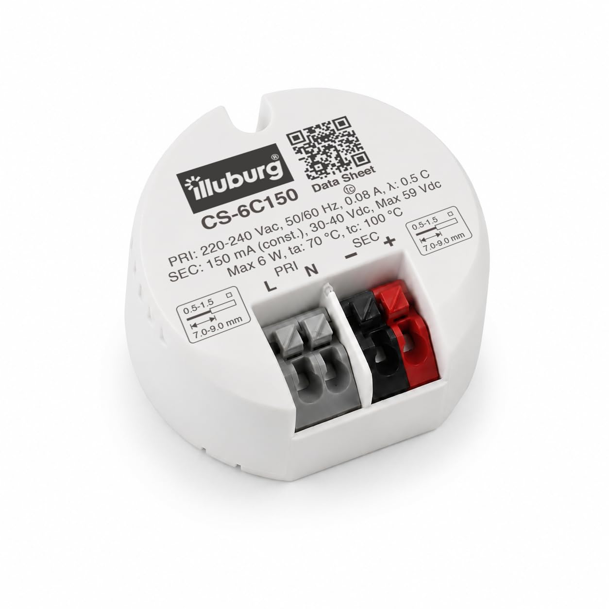 illuburg LED Transformer 150 mA Constant Current 4.5 W - 6 W Round LED Power Supply Driver Transformer Ballast Driver Power Supply