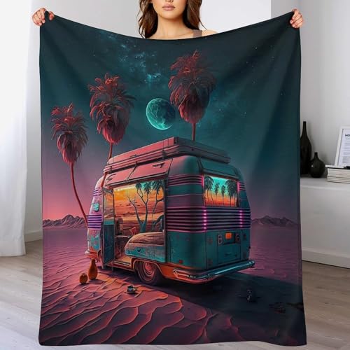 Couverture bus voiture flanelle contre le froid sur le canapé-lit et sofa - 2