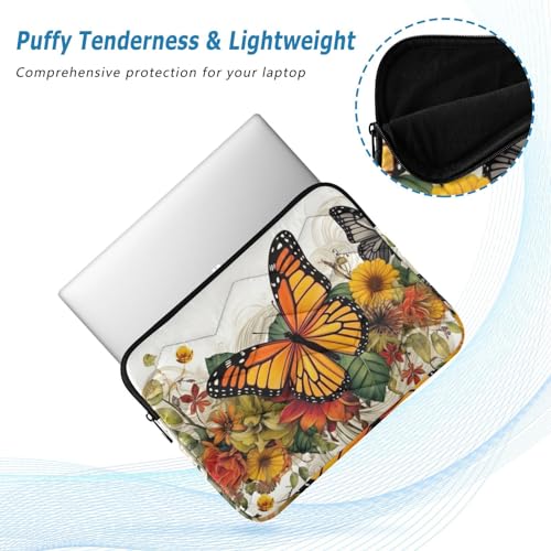Funda para portátil amarilla con flores para laptop 13-14 pulg miniatura 5