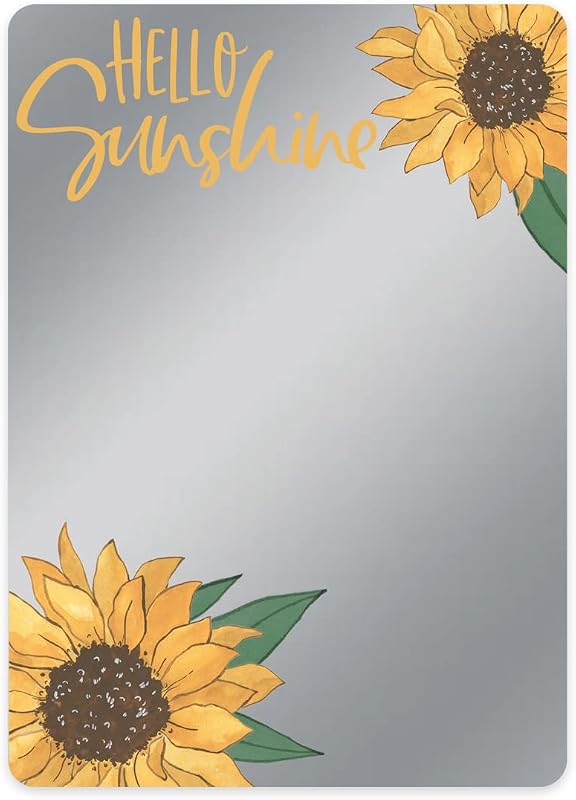Espelho magnético Canopy Street Hello Sunshine retangular de acrílico 17,78 x 12,7 cm