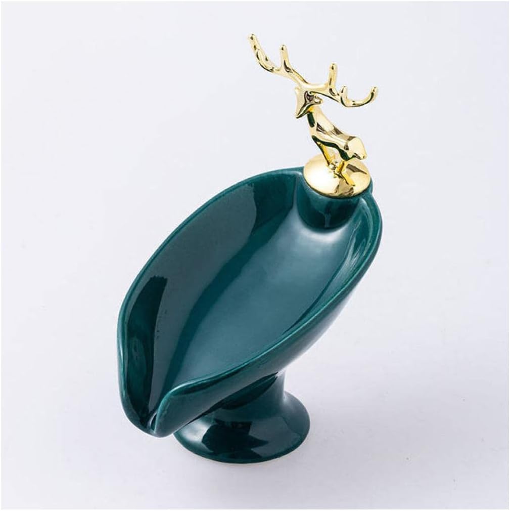 soap dish, Ceramics Drain Soap Dish Tray for Bathroom Shower Kitchen Sink Save Space And(B)