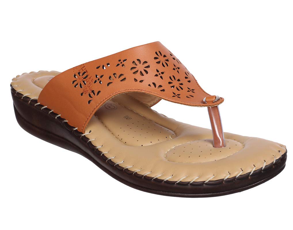 HEALTH FIT Ortho Slippers-Dr Sandals for Women Suitable for Knee Pain, Diabetic & Orthopedic Footwear for Women HF357 TAN-4 (B08T9GZ22T) Amazon Price History, Amazon Price Tracker