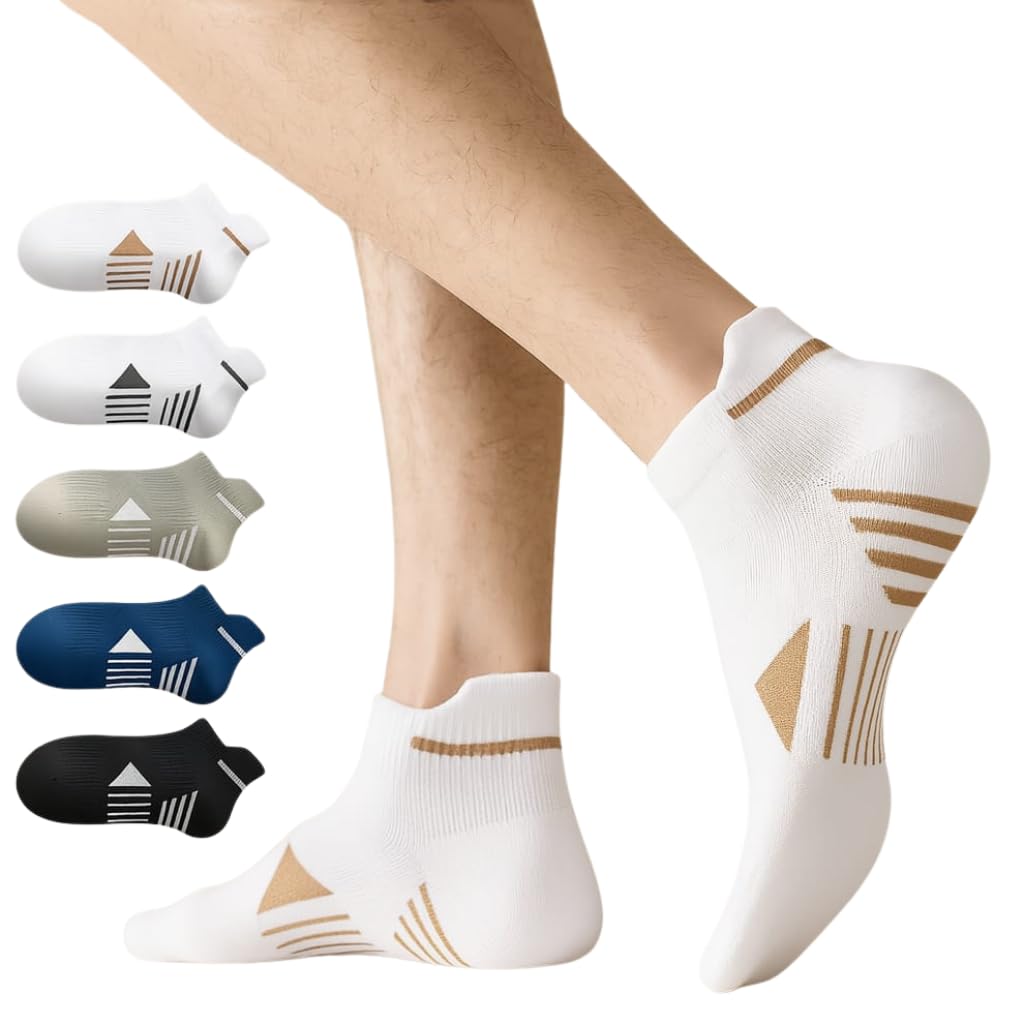 rozzyblue Men’s Geometric Ankle Socks Pack High-Performance Low-Cut Athletic Socks with Heel Tab & Arch Support Breathable Cotton Blend Cushioning for Running, Training, Casual Style-picture-41