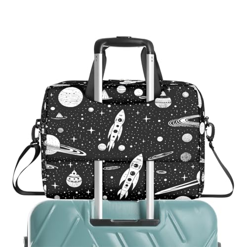 Bolso para laptop con diseño de planetas y cohetes miniatura 7