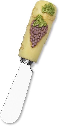 Miniatura 7 de Supreme Housewares Cuchillos esparcidores de queso y mantequilla, decoración de corcho de vino, mango de resina pintado a mano con hoja de acero