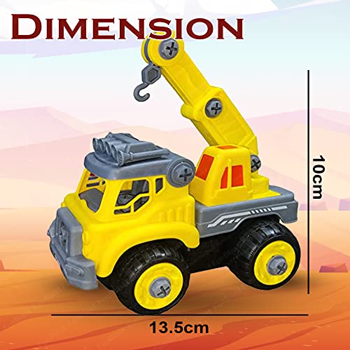 Image of FunBlast Power Crane Truck Construction Building Toy - DIY Assembling Vehicles Toys with Screwdriver for Kids, STEM Toys for Children, Building Automobile Toy for 3+ Years Old Kids, Boys, Girls