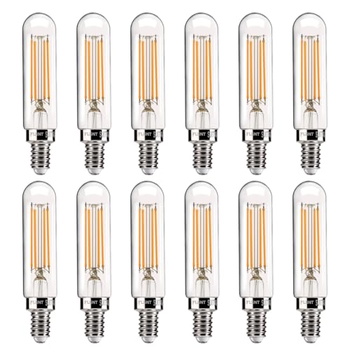 FLSNT 60W Equivalent Candelabra LED Light Bulbs, Dimmable T6/T25 LED Chandelier Bulbs, CRI 82, 2700K Soft White, E12 Base, 500LM, 5.5W, 12 Pack