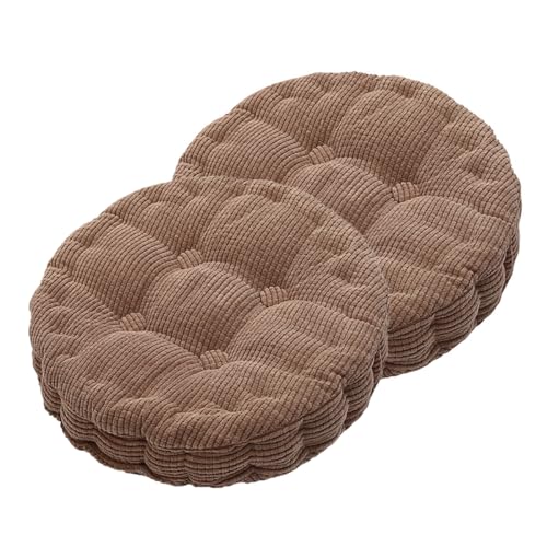 Shuiltad 2 Pcs Round Corduroy Chair Pads Sitting Cushions Soft Thick Chair Cushion Floor Pillow for Home Office School Restaurant Car 15.5