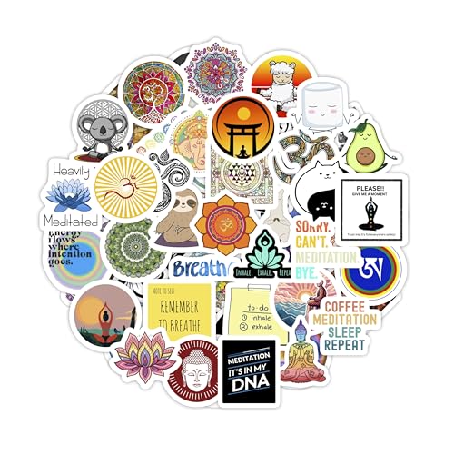 BulbaCraft 00Pcs Meditation Stickers, Zen Stickers for Water Bottle and Laptop -...