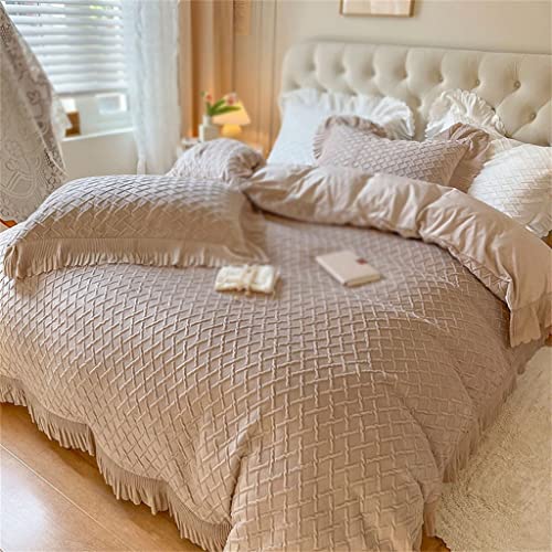 Parure de lit flannel wool bedding set confortable drap velours king - 6