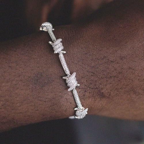 GLD Shop Barbed Wire - Necklace, Bracelet Options - 6/7/8/9 Inch Length Bracelet - 16/18/20/22 Inch Necklace - White Gold - Unisex4