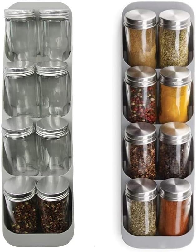 Estante para Especias de Cocina con 8 Agujeros, Soporte para Botellas de Salsa y condimentos, Organizador de cajones para Especias.
