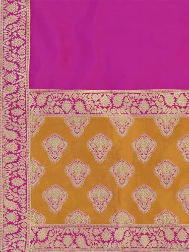 Image of PURVAJA Women's Kanjiwaram Semi-Stitched Lehenga choli