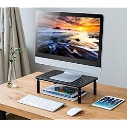 Alternative view of 2 Pack Premium Laptop PC Monitor Stand with Sturdy, Stable Black Metal Construction. Fashionable Riser Height Adjustable with Non-Skid Rubber. Perfect for Computer Monitor iMac Stand or Computer Shelf