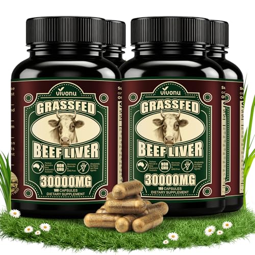 Image of VivoNu Beef Organ Supplement for Women, per Serving Beef Organs with Bovine Liver, Ovary, Uterus, Kidney, Heart, Bone & More, 100% Grass Fed, Balance Hormones*, Energy* (720 Capsules)
