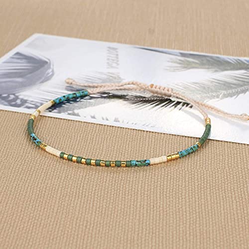 Image of KELITCH Boho Women Crystal Shell Beaded Friendship Bracelets Handmade Strand Bracelet Bangles Jewelry