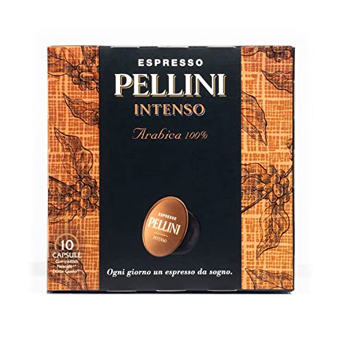 Pellini Caffè – Espresso Pellini Intenso (6 förpackningar med 10 kapslar, totalt 60 kapslar), kompatibla med Nescafé Dolce Gusto