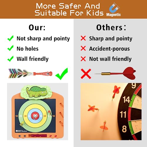 Magnetic Dart Board Toys, 3Pcs Magnetic Darts Boys Girls Birthday Gifts, Safe Dart Party Game Indoor Outdoor Portable Dartboard Toy For Kids 3+ #TOP3