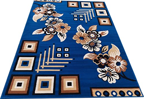 Image of Home Decore Acrylic Carpet for Your Living Room & Drawing Room Aywhere in Your Home (180X240 Blue Colour)- 6x8 Feet